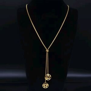 Imperial Links Gold Lariat Necklace